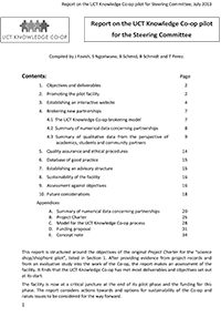 Knowledge Co-op pilot evaluation report July 2013